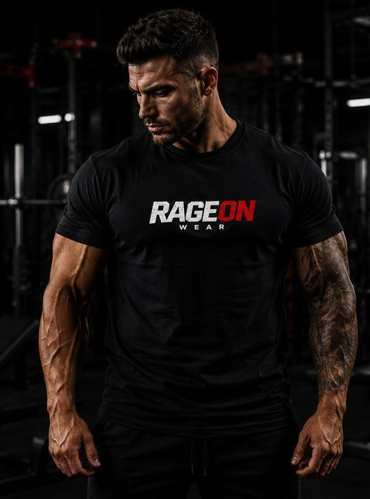 Rage On Bear Tee — Muscular Roaring Bear Graphic Oversized Boxy T‑Shirt