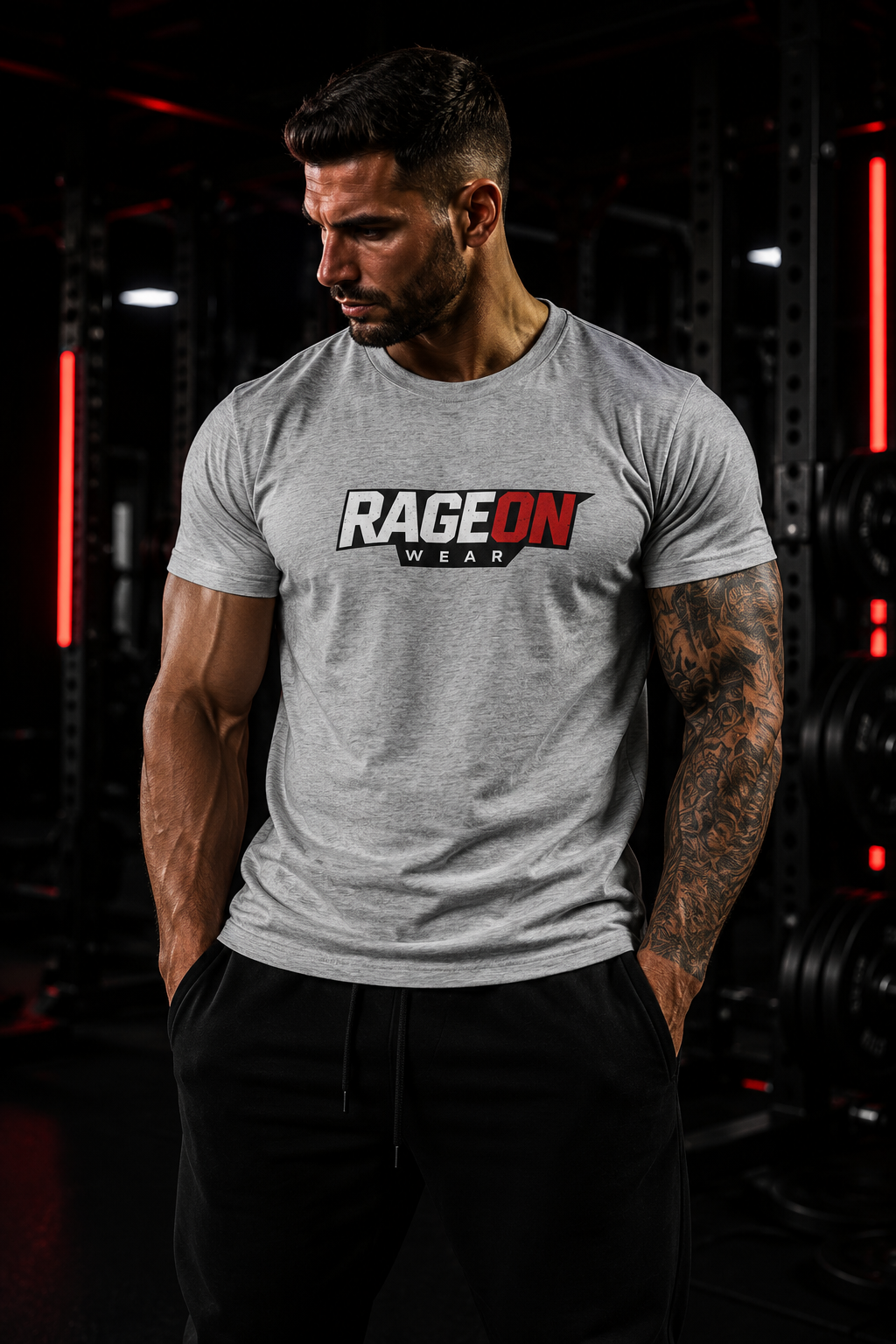 Rage On Bear Tee — Muscular Roaring Bear Graphic Oversized Boxy T‑Shirt