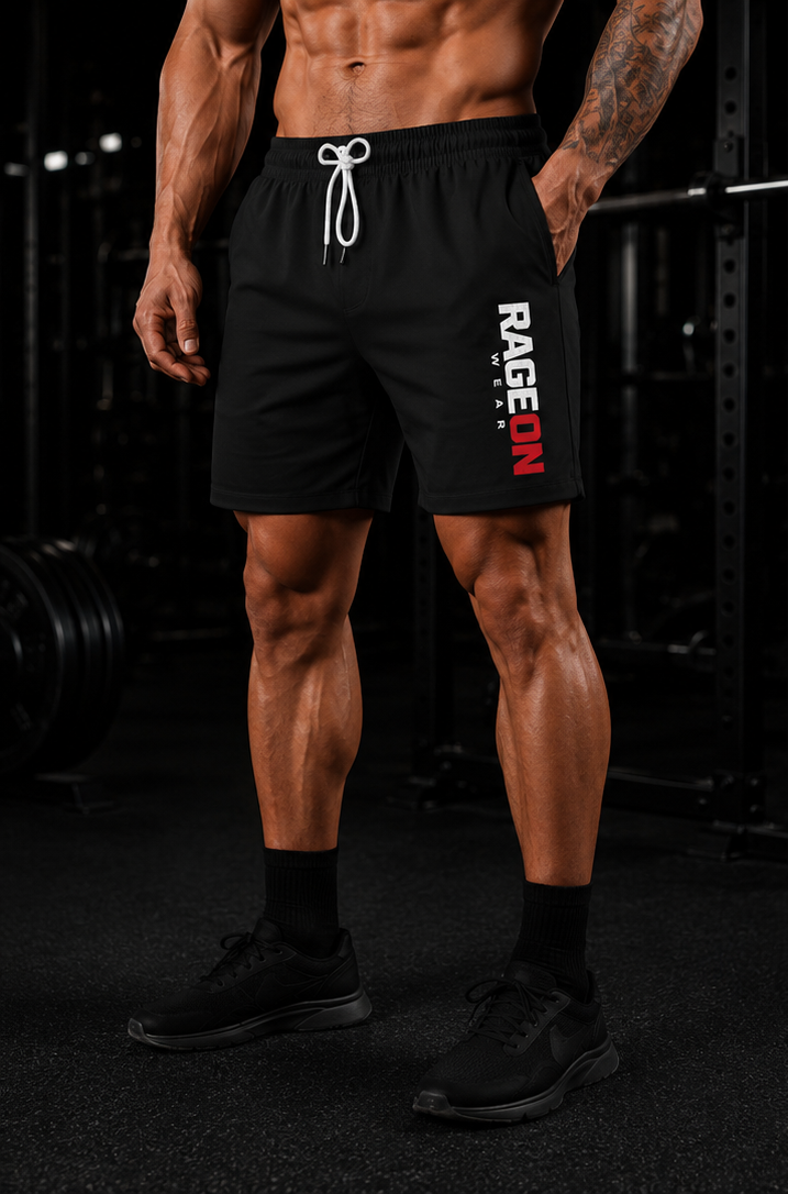 RAGEON Men's Black Shorts